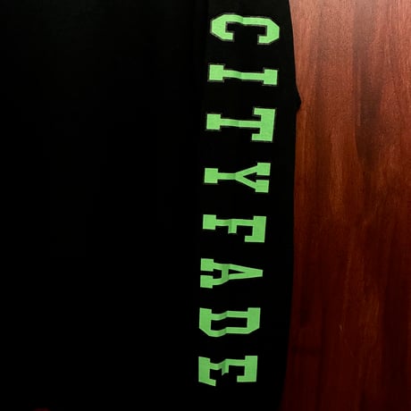 MADE IN JAPAN製 MISTERGENTLEMAN 「CITYFADE」 プリント入り オーバーサイズ 長袖Tシャツ ブラック Sサイズ