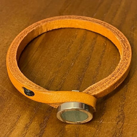 ★新品★ MADE IN ITALY製 TULSI PETRA 砂金石/アベンチュリン ハンドメイドレザーブレスレット ナチュラル XS～Mサイズ