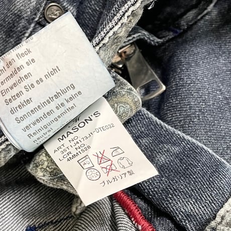 MADE IN BULGARIA製 MASON'S ロールアップストレッチデニムパンツ インディゴ W30サイズ