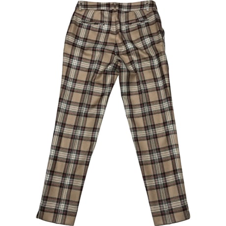 MADE IN ITALY製 BAND OF OUTSIDERS チェック柄ヴァージンウールスラックス ブラウン 1サイズ