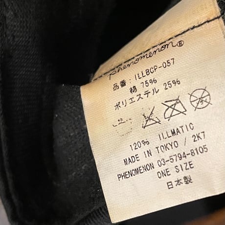 MADE IN JAPAN製 PHENOMENON 2007年モデル ロゴプリントスナップバックキャップ ブラック