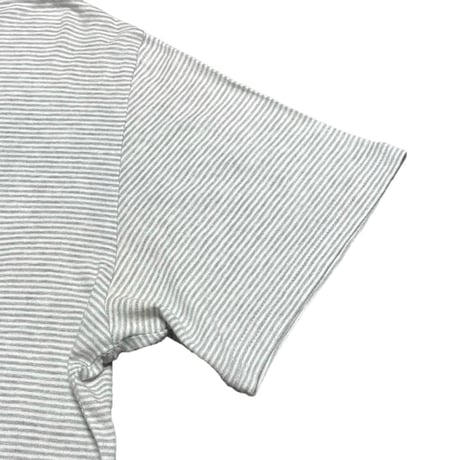 MADE IN JAPAN製 MISTERGENTLEMAN 胸ポケット付き半袖ボーダーTシャツ グレー Lサイズ