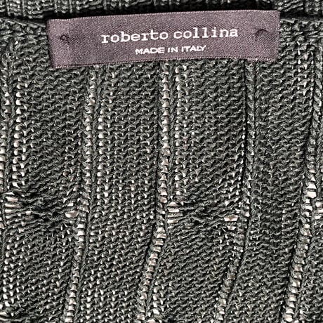 MADE IN ITALY製 roberto collina コットンカーディガン フォレストグリーン Fサイズ
