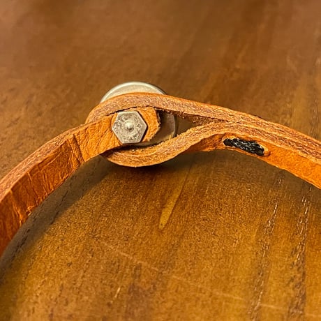 ★新品★ MADE IN ITALY製 TULSI PETRA ラピスラズリ ハンドメイドレザーブレスレット ナチュラル XS～Mサイズ