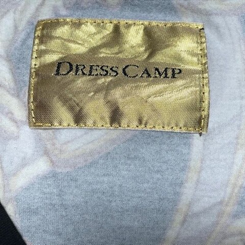 DRESS CAMP 半袖Vネック 総柄プリント Tシャツ Mサイズ ブラック