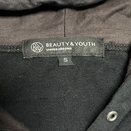 MADE IN JAPAN製 BEAUTY & YOUTH UNITED ARROWS フルジップパーカー ブラック Sサイズ