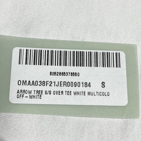 ★新品★ MADE IN PORTUGAL製 2021-22FW OFF-WHITE Tシャツ ARROW TREE S/S OVER TEE WHITE OMAA038F21JER0090184