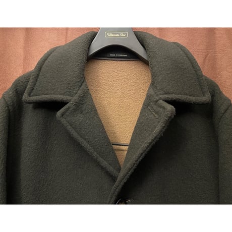 MADE IN ENGLAND製 BROOKS BROTHERS SPORT ステンカラーウールコート ブラウン ダークグリーン Mサイズ