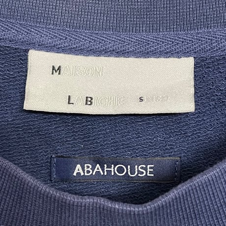 MADE IN FRANCE製 MAISON LABICHE × ABAHOUSE 刺繡入りスウェットトレーナー ネイビー Sサイズ