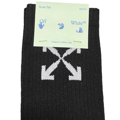 ★新品★ 箱付き MADE IN ITALY製 2021-22FW OFF-WHITE ソックス ARROW SPORT SOCKS BLACK WHITE OMRA024F21KNI0011001