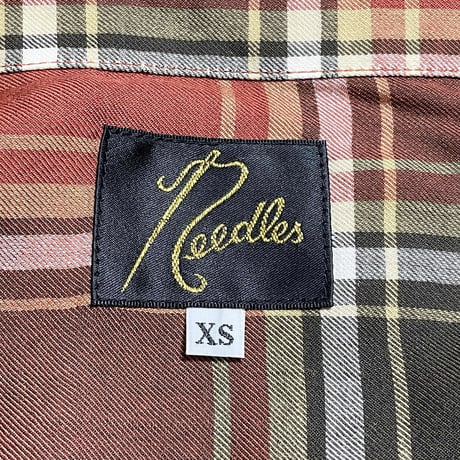 MADE IN JAPAN製 Needles 長袖チェックシャツ ブラウン XSサイズ