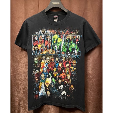 MADE IN MEXICO製 MARVEL キャラクタープリントTシャツ ブラック Sサイズ