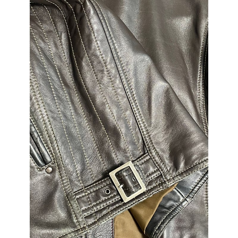 G-STAGE ラムレザーライダースジャケット ダークブラウン Mサイズ