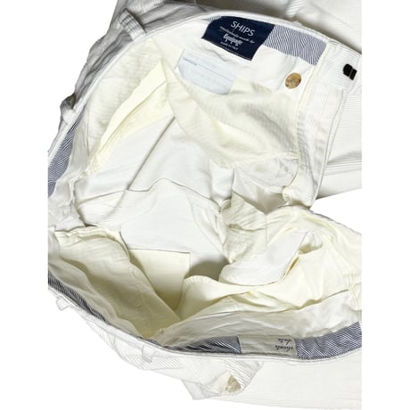 【SHIPS取り扱い】 MADE IN ITALY製 SHIPS exclusively made by Equipage コーデュロイスラックス ホワイト 46サイズ