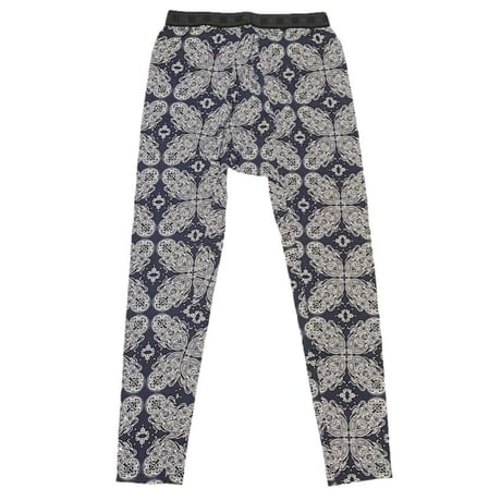 ☆タグ付き新古品☆ MADE IN JAPAN製 SWAGGER クロスペイズリー総柄レギンス ネイビー Fサイズ