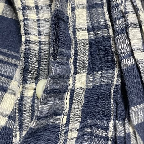 MADE IN ITALY製 JACOB COHEN 長袖コットンリネンチェックシャツ ネイビー 40/15-3/4サイズ