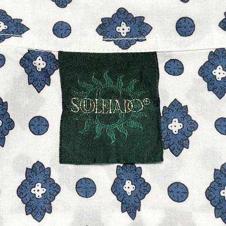 【TOMORROWLAND取り扱い】 MADE IN JAPAN製 SOULEIADO 長袖総柄シャツ ホワイト 1サイズ