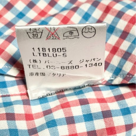 MADE IN ITALY製 PIETRO PROVENZALE PER BARNEYS NEWYORK 長袖ギンガムチェックシャツ マルチカラー Sサイズ