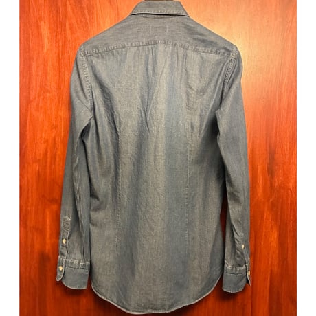 MADE IN ITALY製 Care label 長袖デニムシャツ インディゴ Mサイズ