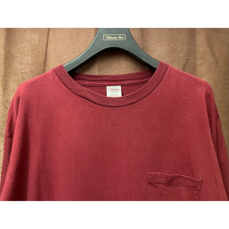 MADE IN USA製 Windridge MERVYNS ポケット付き長袖カットソー バーガンディ Lサイズ