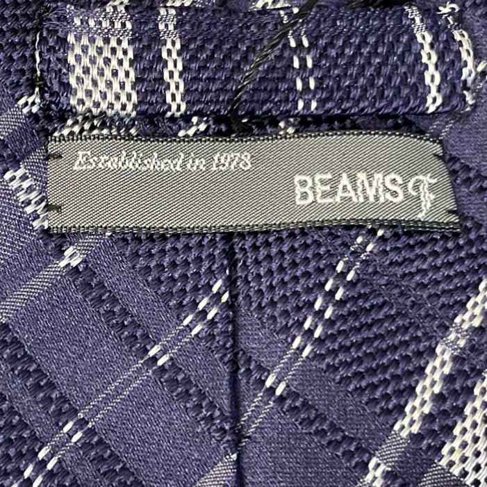 MADE IN JAPAN製 BEAMS F レジメンタルストライプチェック柄シルク