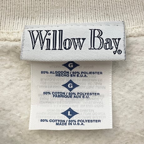 MADE IN USA製 Willow Bay ジンジャーブレッドマン 裏起毛スウェットトレーナー アイボリー Lサイズ