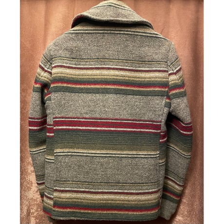 MADE IN USA製 FIDELITY for relume JOURNAL STANDARD メキシカンラグボーダー柄ウールPコート マルチカラー Mサイズ
