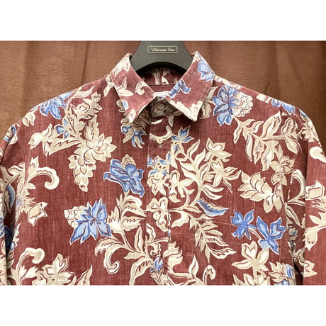 MADE IN HAWAII製 Rai Nani プルオーバーアロハシャツ マルーン Lサイズ