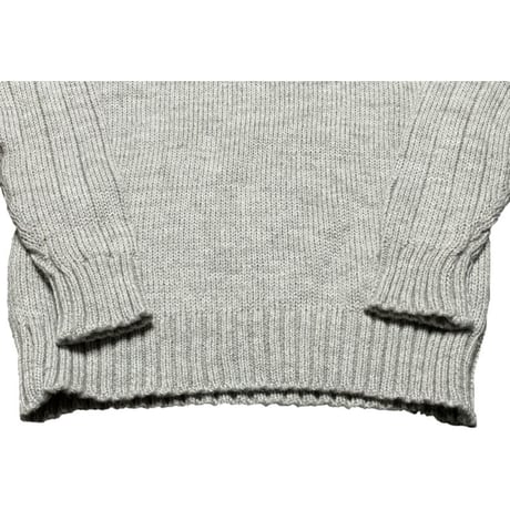 【JSWORKS取り扱い】MADE IN ENGLAND製 Alderney ハイネックニットセーター ライトグレー Mサイズ