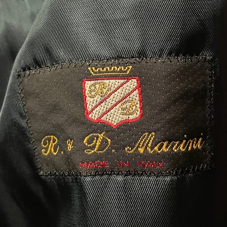 MADE IN ITALY製 R&D Marini Lanificio Del Casentino生地 カシミヤロングステンカラーコート ブラック LLサイズ