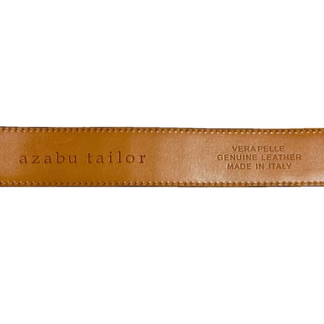 MADE IN ITALY製 azabu tailor VERA PELLE 型押しレザーベルト ブラック