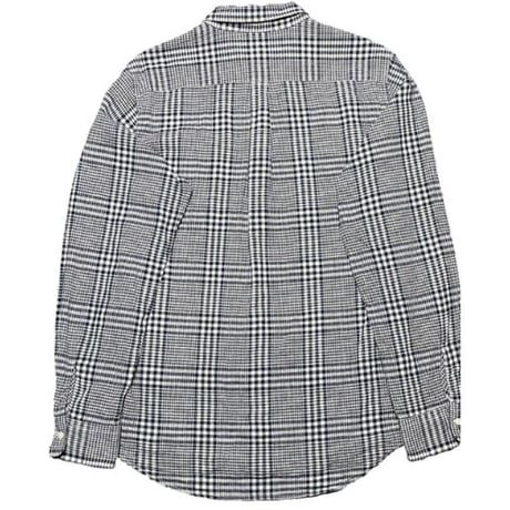 NANO UNIVERSE French Linen 長袖チェック柄リネンコットンシャツ ネイビー Lサイズ