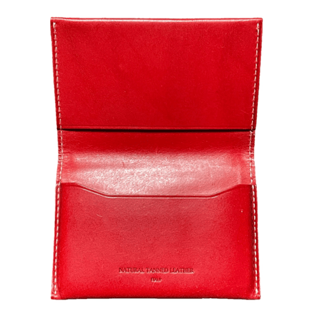 NATURAL TANNED LEATHER ITALY 名刺入れ レッド