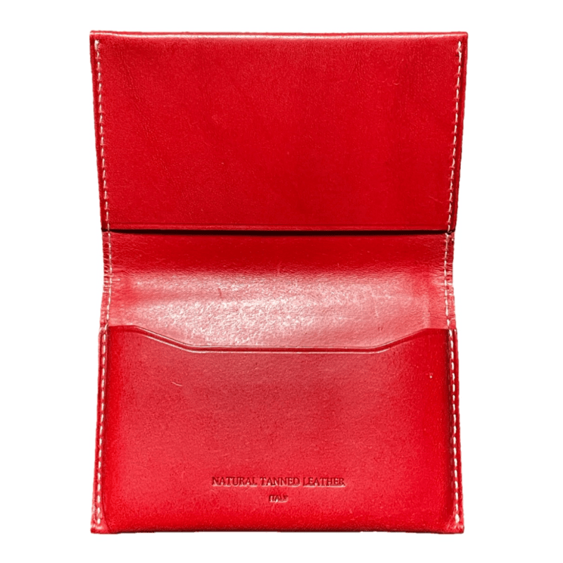 NATURAL TANNED LEATHER ITALY 名刺入れ レッド | Ultimat