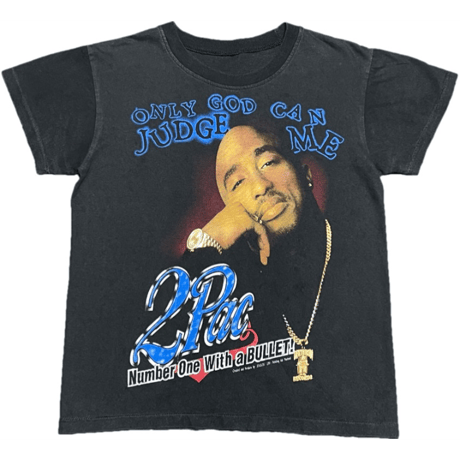 2PAC ONLY GOD CAN JUDGE ME プリントTシャツ ブラック