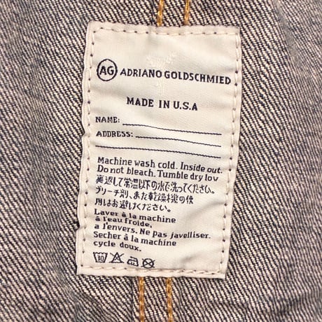 MADE IN USA製 AG ADRIANO GOLDSCHMIED AG-ed RESERVE 30's JACKET WORKER JACKET デニムジャケット インディゴ XXSサイズ