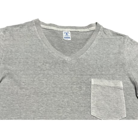 MADE IN USA製 Velva Sheen × JOURNAL STANDARD ポケット付き半袖VネックTシャツ グレー Sサイズ