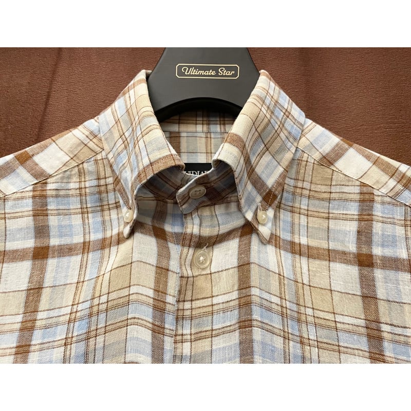 FUKUZŌ メッシュボタンダウンシャツ XL ベージュ　半袖 SizeMAX】POLO 綿100% シアサッカー無地半袖ボタンダウンシャツ
