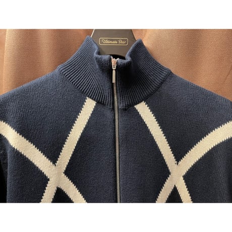MADE IN ENGLAND製 BALLANTYNE フルジップコットンカーディガン ネイビー 48サイズ