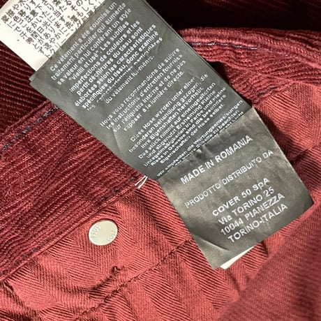 MADE IN ROMANIA製 PT05 ロールアップコーデュロイパンツ バーガンディ W33サイズ