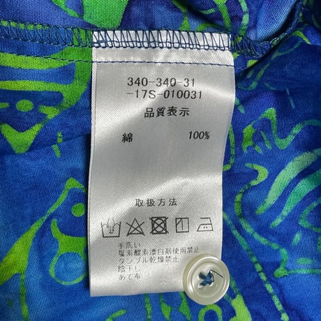 ☆タグ付き新古品☆ MADE IN JAPAN製 GGD ROBERT KAUFMAN HANDMADEプリント生地アロハシャツ ブルー 3/Lサイズ