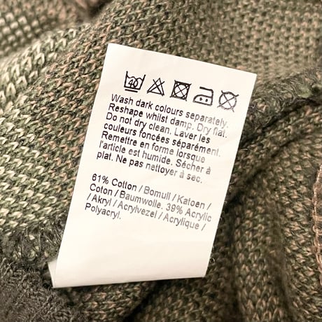 MADE IN ROMANIA製 RIVER ISLAND クルーネックコットンアクリルセーター 迷彩 XSサイズ