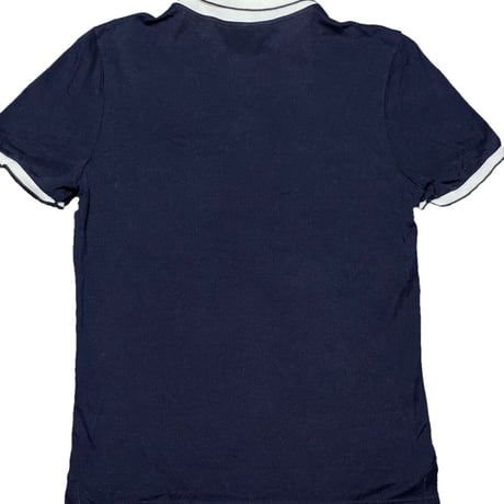 【BEAMS取り扱い】MADE IN ITALY製 Cruciani クレリック半袖鹿の子ポロシャツ ネイビー 44サイズ