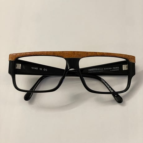 激レア HAND MADE IN FRANCE製 EMMANUELLE KHANH 80's リアルパイソンレザー仕様 レンズ無しサングラス ブラック