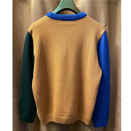 【ベイクルーズ取り扱い】MADE IN FRANCE製 PIC DE NORE クルーネックメリノウールセーター マルチカラー Lサイズ