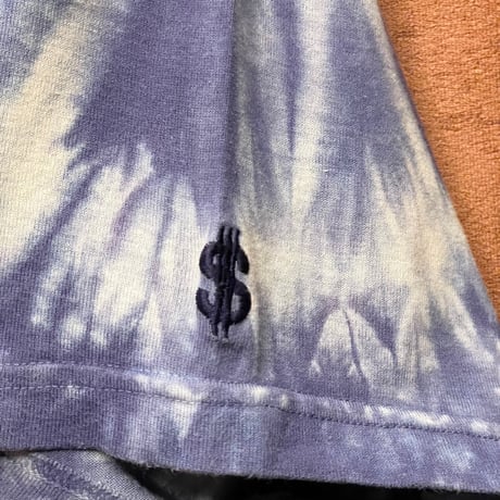 MADE IN JAPAN製 SWAGGER タイダイ染めVネックTシャツ ブルー×ホワイト Lサイズ