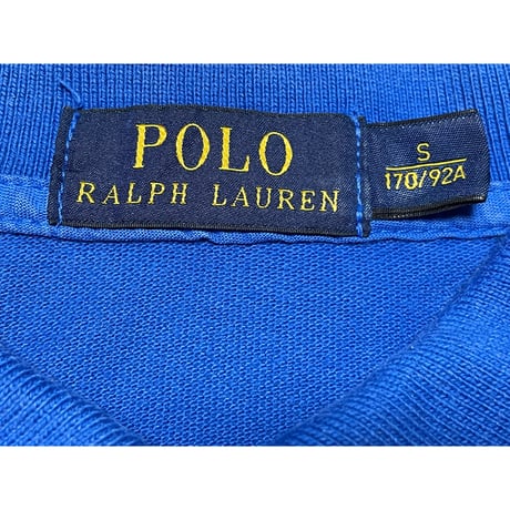POLO RALPH LAUREN グラデーション半袖鹿の子ポロシャツ ブルー×サックス Sサイズ