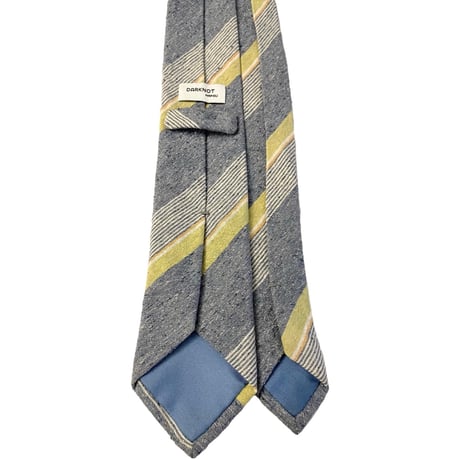 MADE IN ITALY製 DARKNOT NAPOLI レジメンタルストライプ柄シルクナローネクタイ ブルー