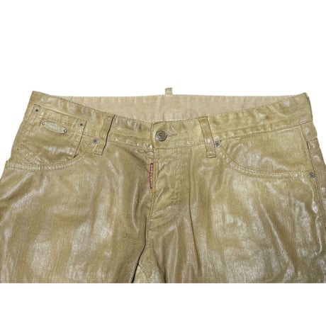 MADE IN ITALY製 DSQUARED2 コーティング加工コットンパンツ ベージュ 46サイズ