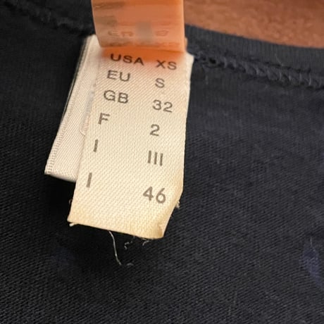 MADE IN ITALY製 John Galliano BEACHWEAR 総柄クルーネックTシャツ ネイビー Sサイズ